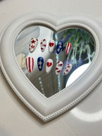 2026 Gothic Charm Wearable Nails - Valentine's Day Short Almond-Shaped Press-On Fake Nail Set. Handmade Fake Nail Plates (size: M)