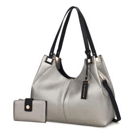 MKF Collection Estelle Shoulder Bag by Mia K (Color: Pewter)